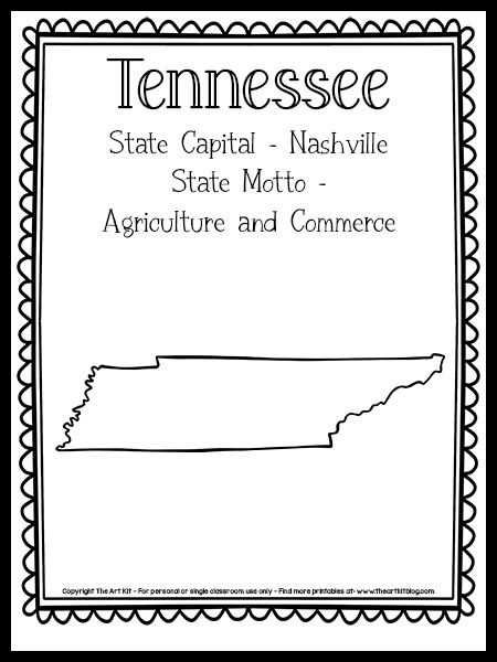 printable tennessee state map