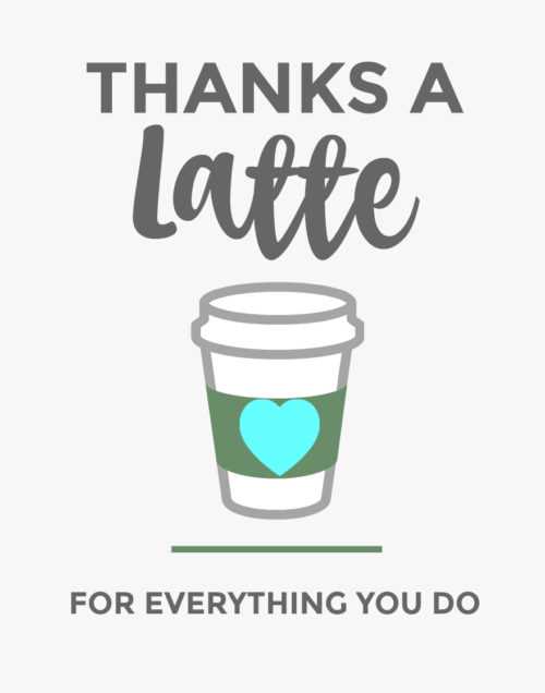 printable thanks a latte