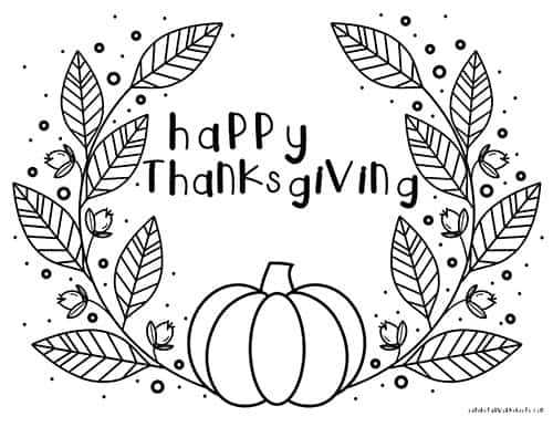 printable thanksgiving coloring sheet