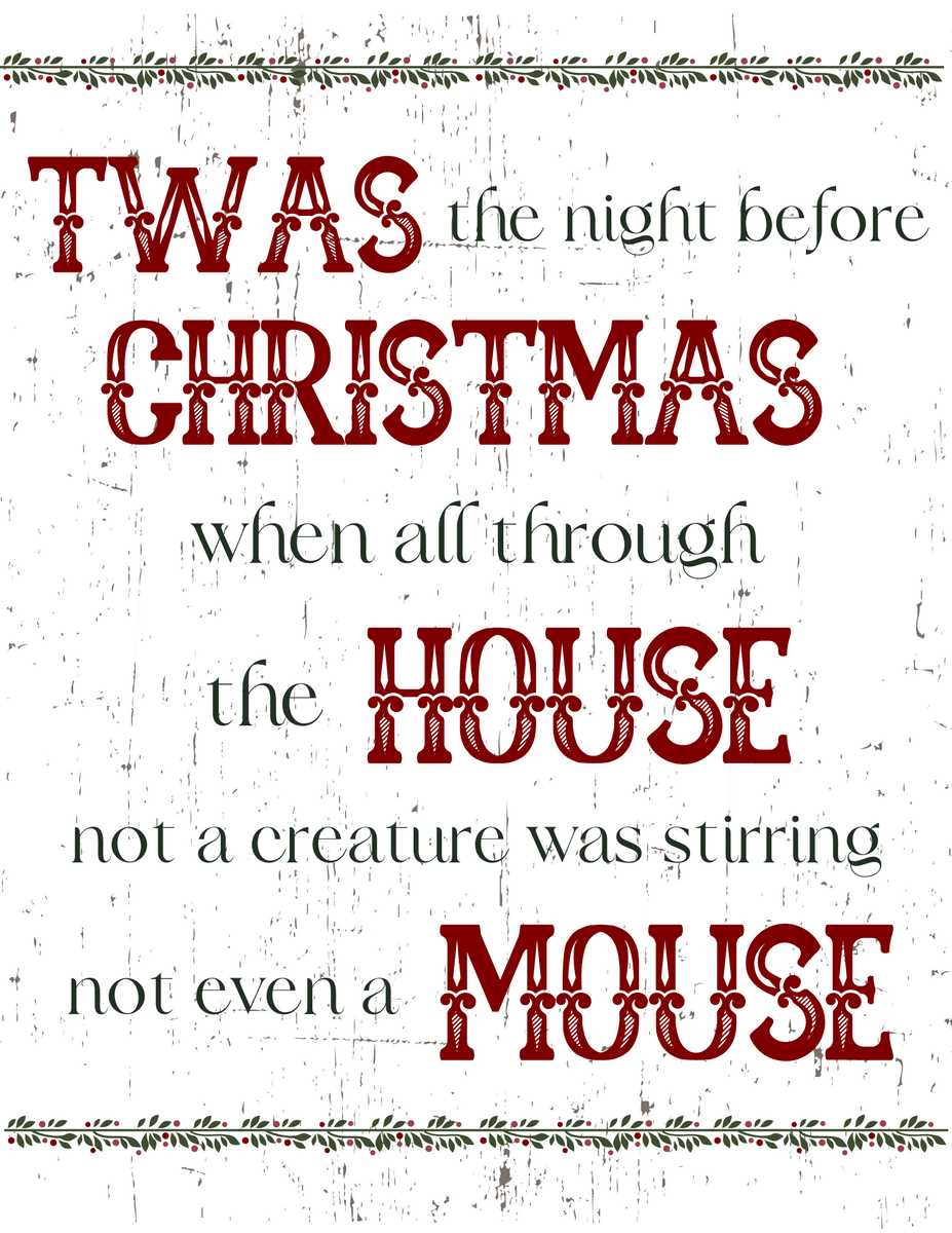 printable twas the night before christmas