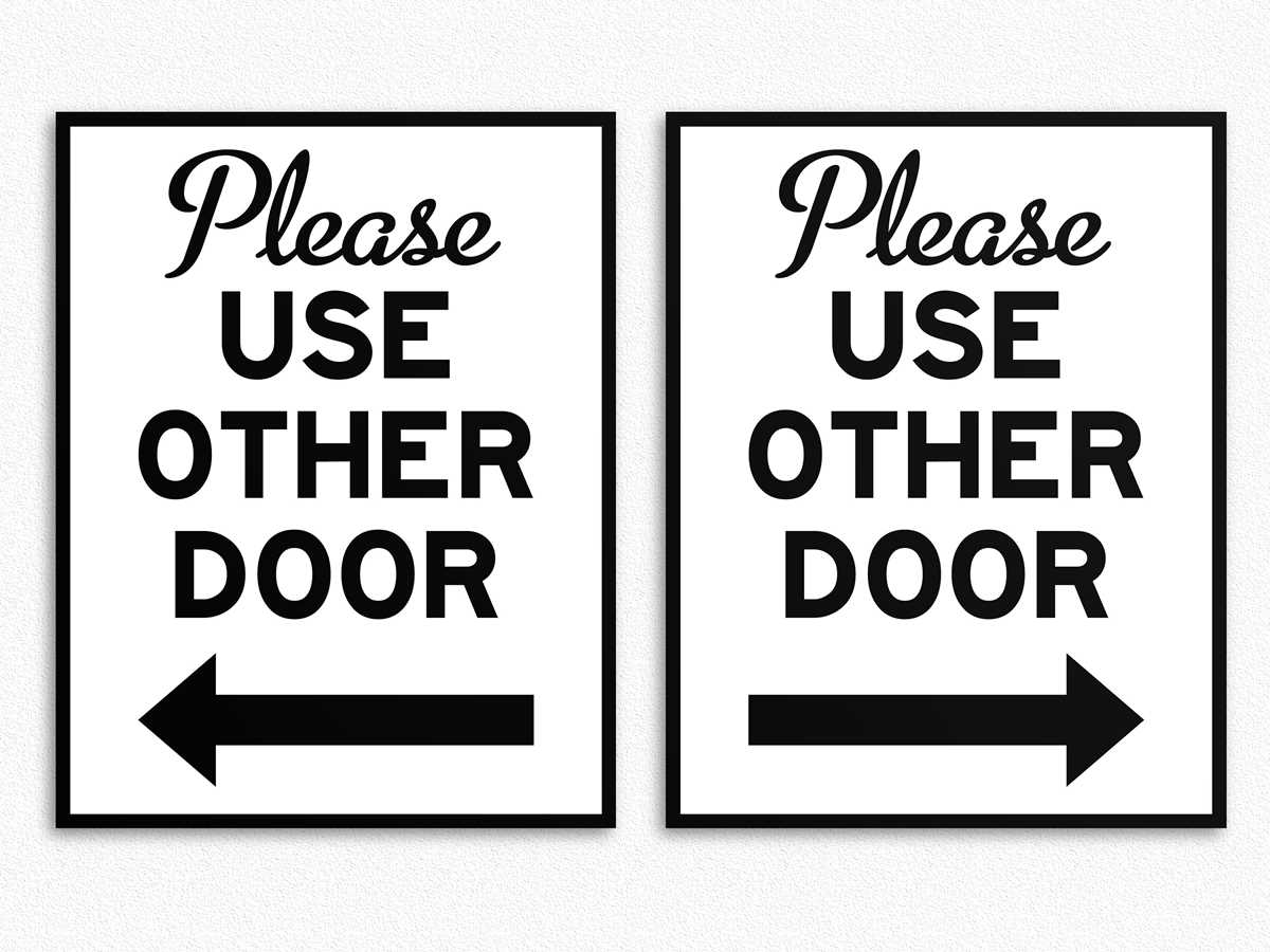 printable use other door sign printable use other door sign