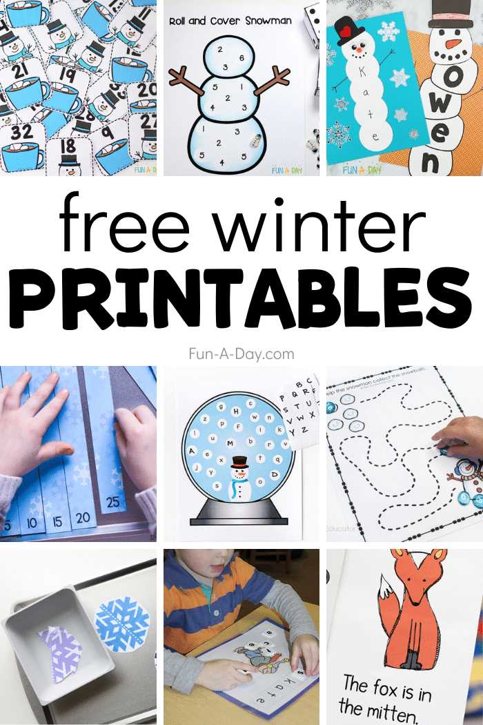 printable winter worksheets for kindergarten