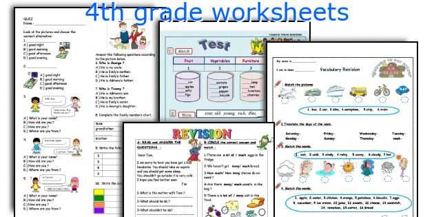 printable worksheets for 4th graders