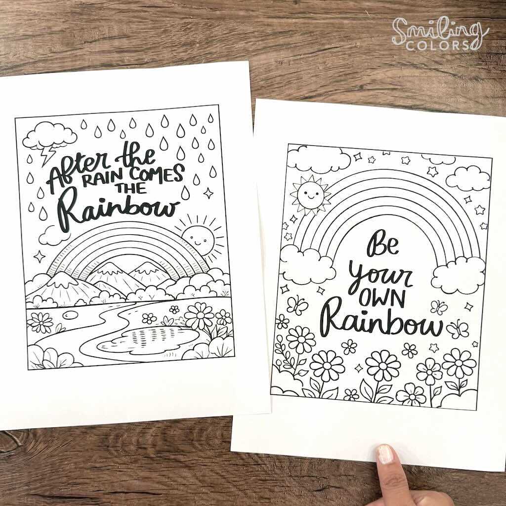 rainbow coloring sheets printable