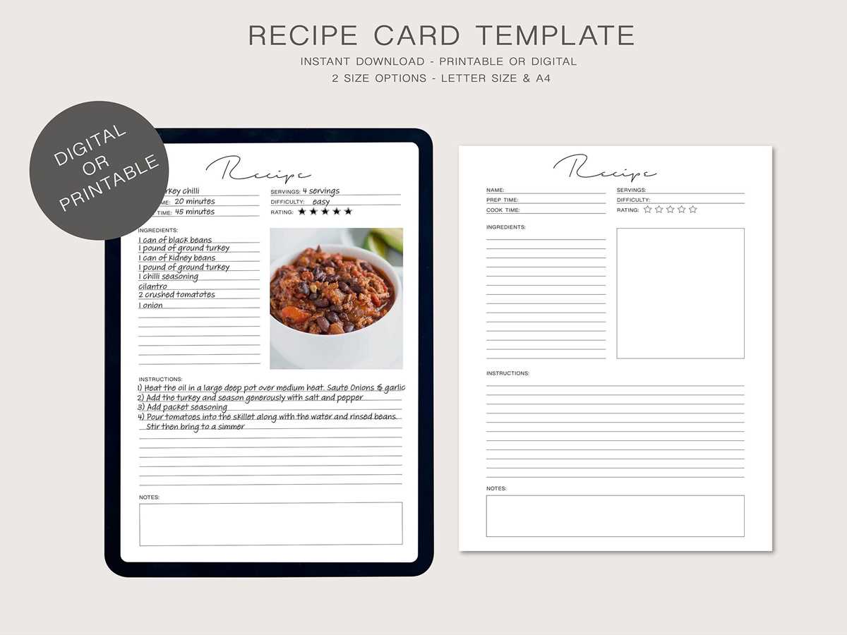 recipe cards printable