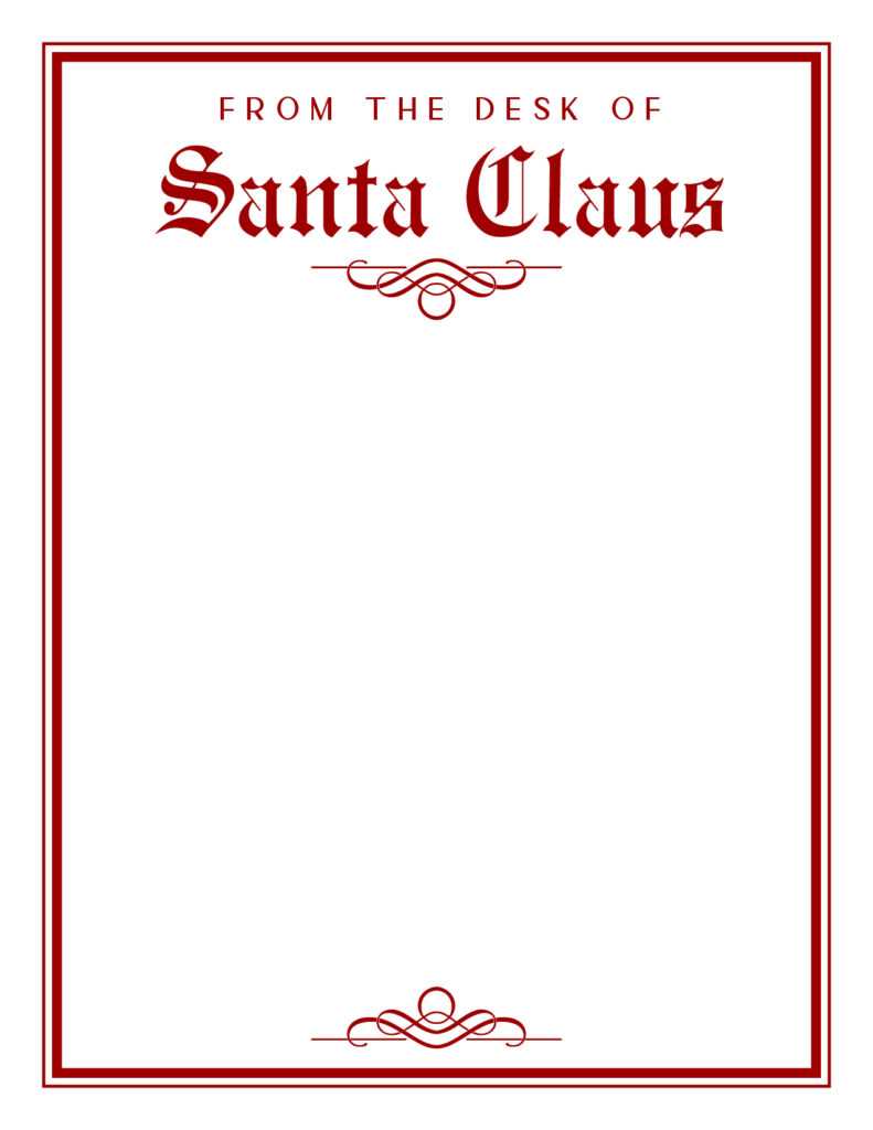 santa claus letterhead printable