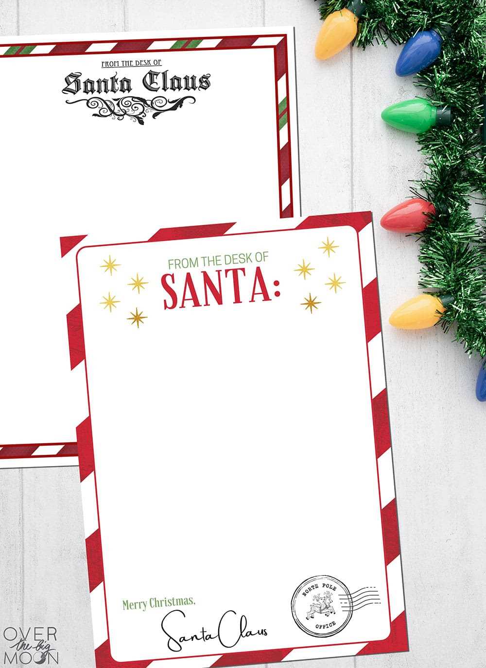 santa claus letterhead printable