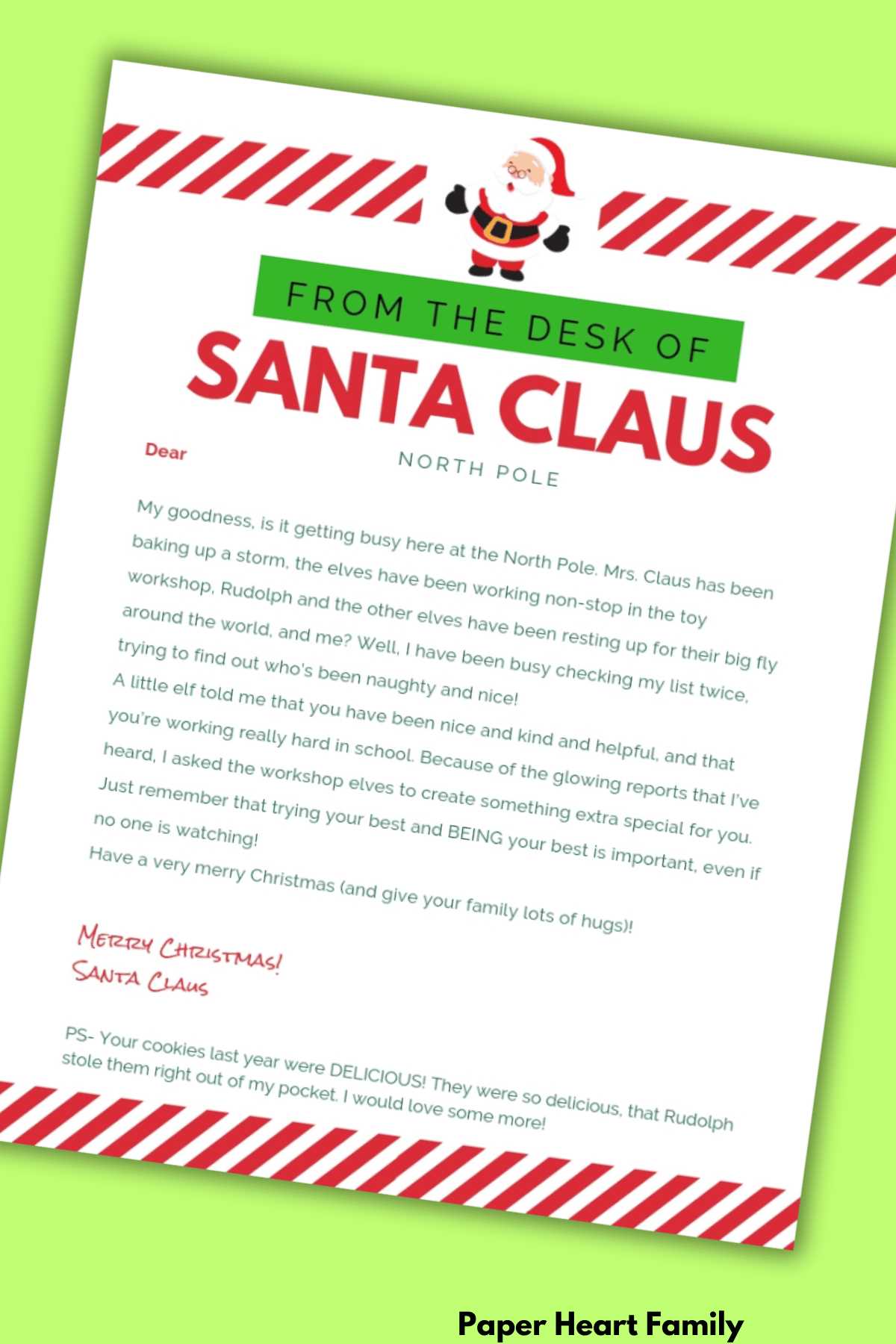 santa letter printable paper santa letter printable paper
