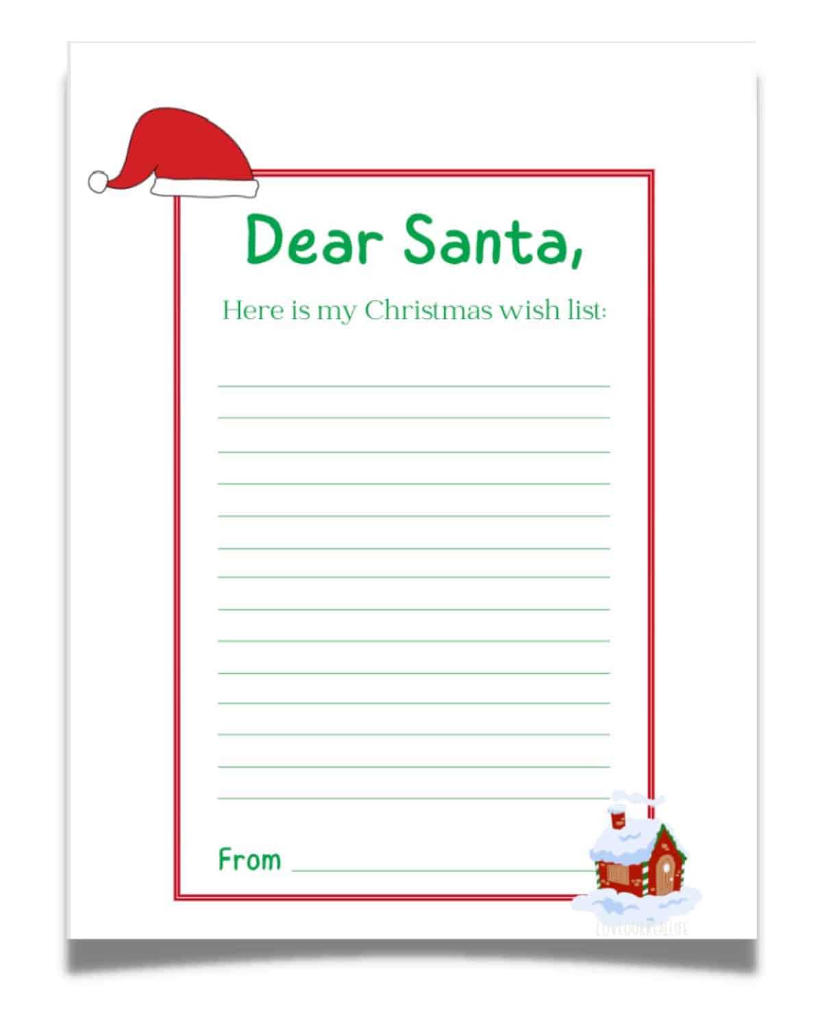 santa printable wish list
