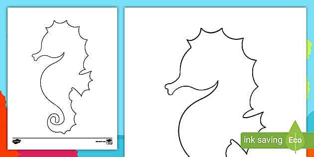 seahorse template printable
