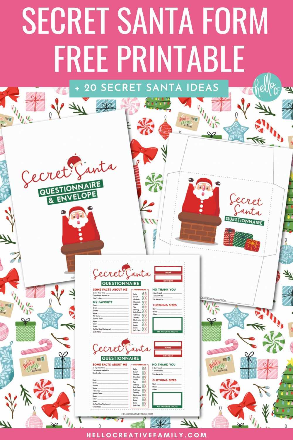 secret santa printable forms