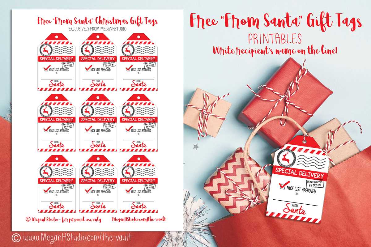 secret santa tags free printable