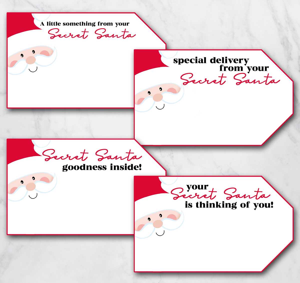 secret santa tags free printable