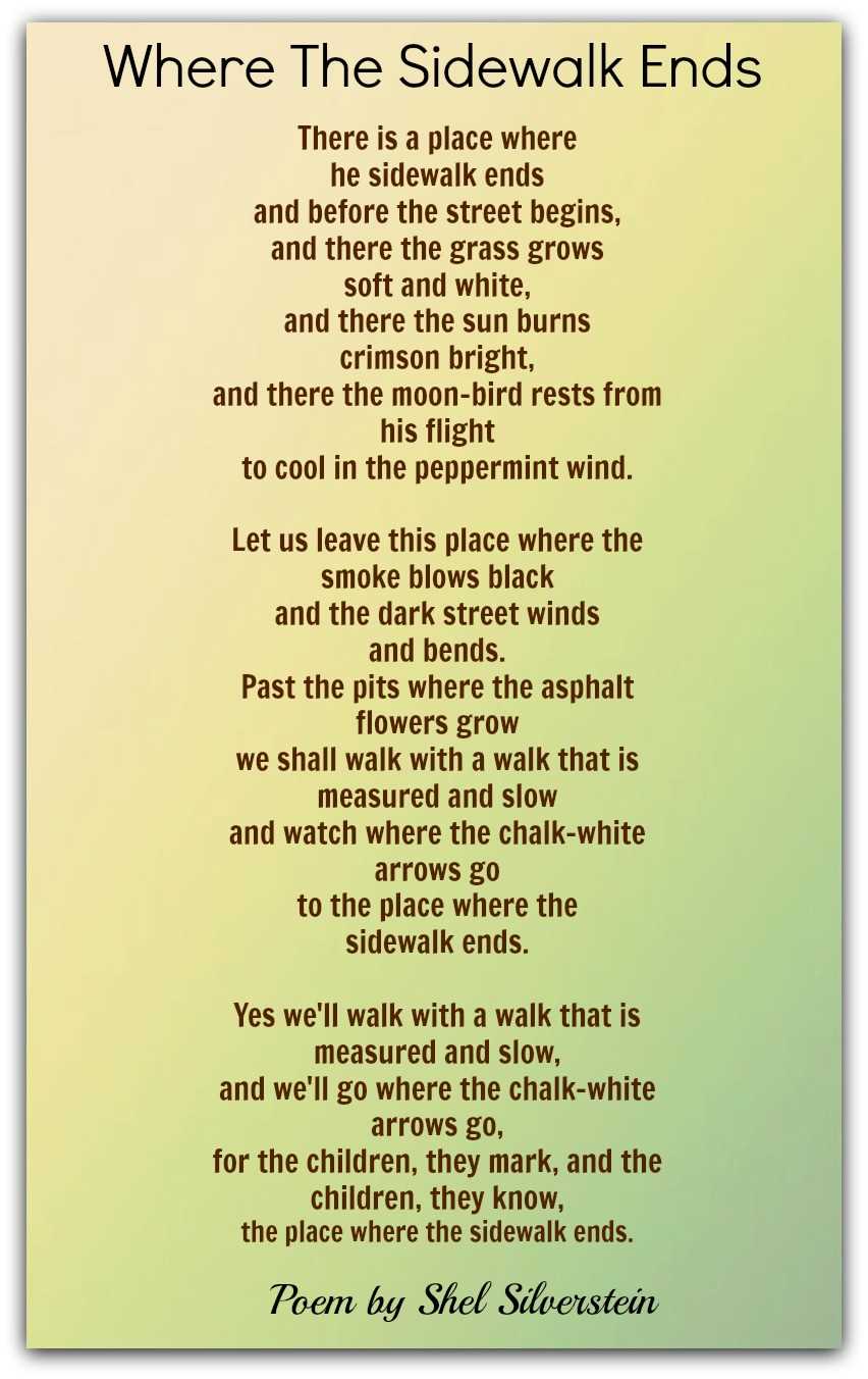 shel silverstein printable poems