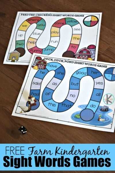 sight word games printable