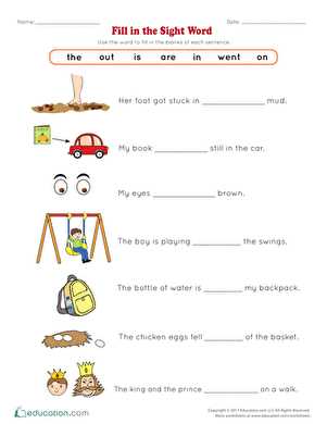 sight word worksheets kindergarten printable sight word worksheets kindergarten printable