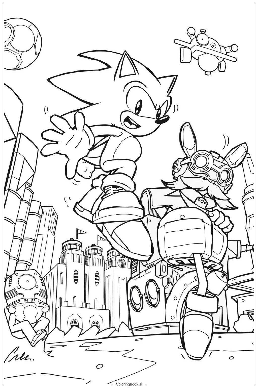 sonic color pages printable