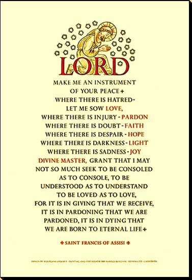 st francis prayer printable