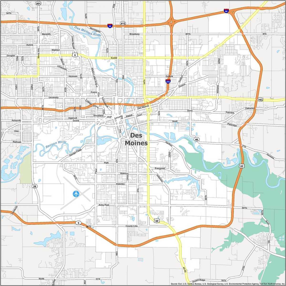 state of iowa map printable