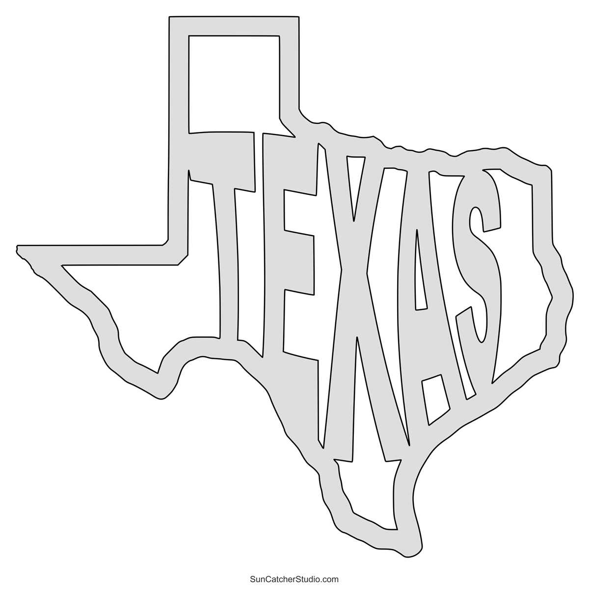 state of texas outline printable