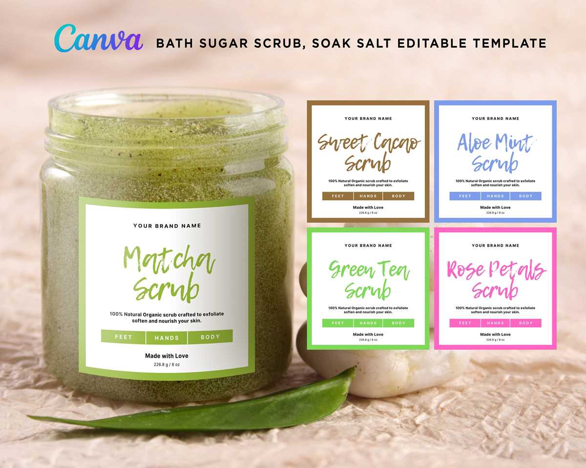 sugar scrub printable labels