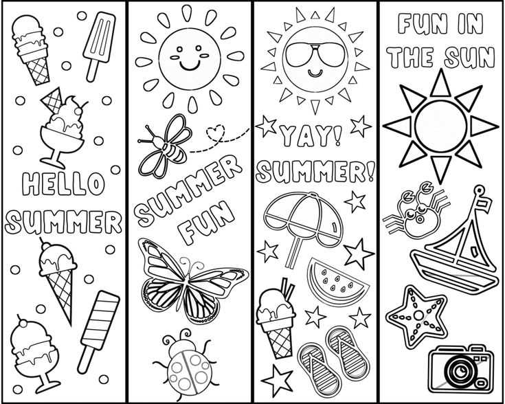 summer printable bookmarks