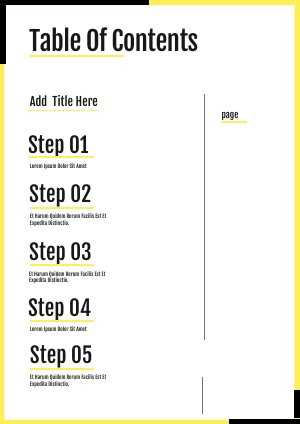 table of contents printable