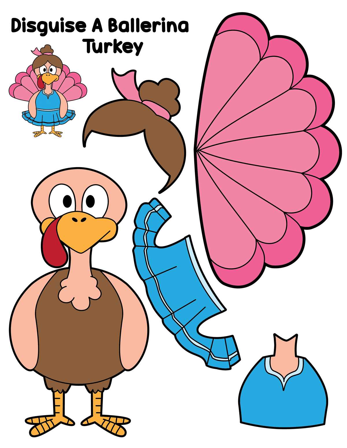 template free printable turkey in disguise printable outfits