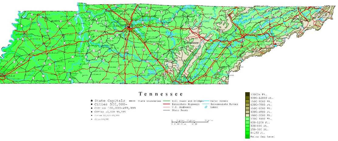 tennessee county map printable