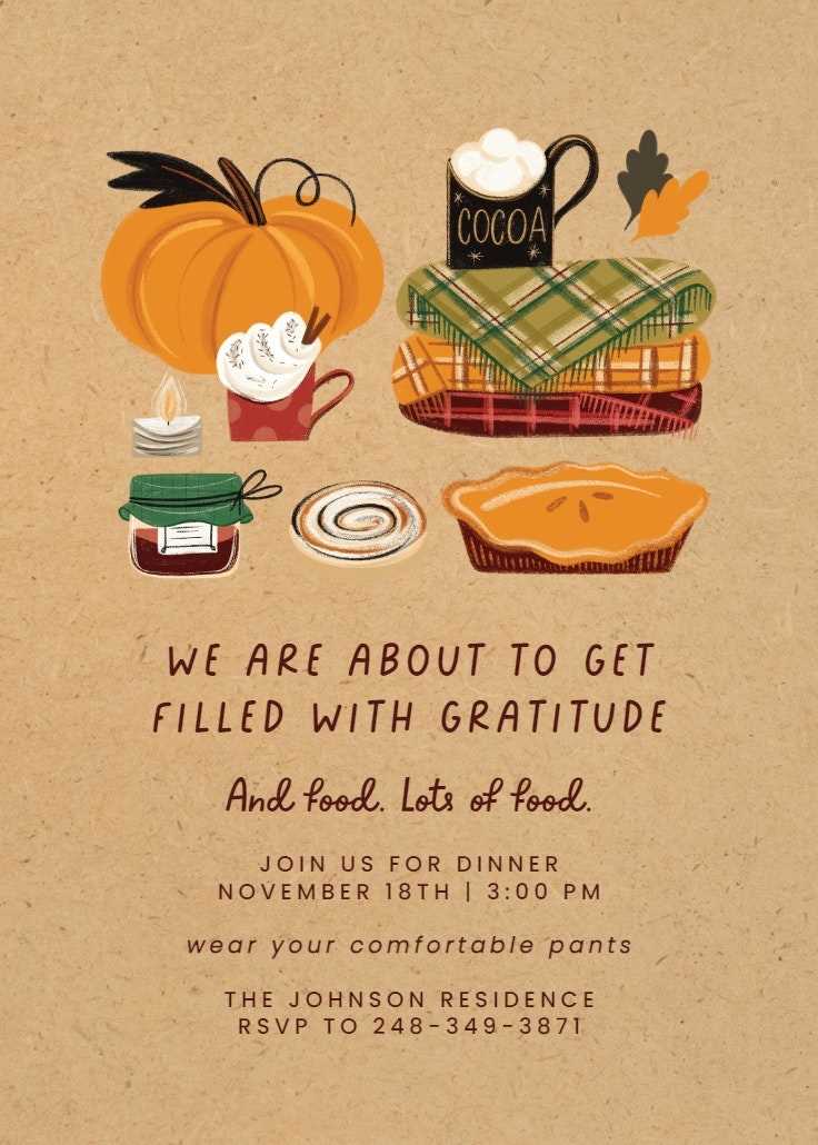 thanksgiving dinner invitations free printable