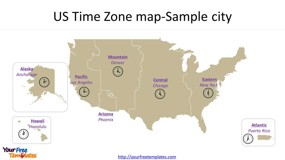 time zone map usa printable
