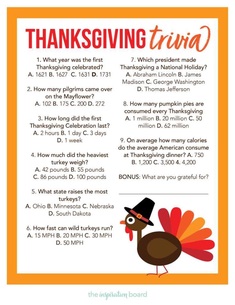trivia for thanksgiving printable