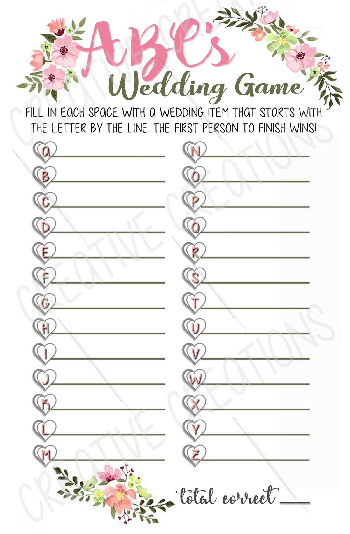 wedding shower printables