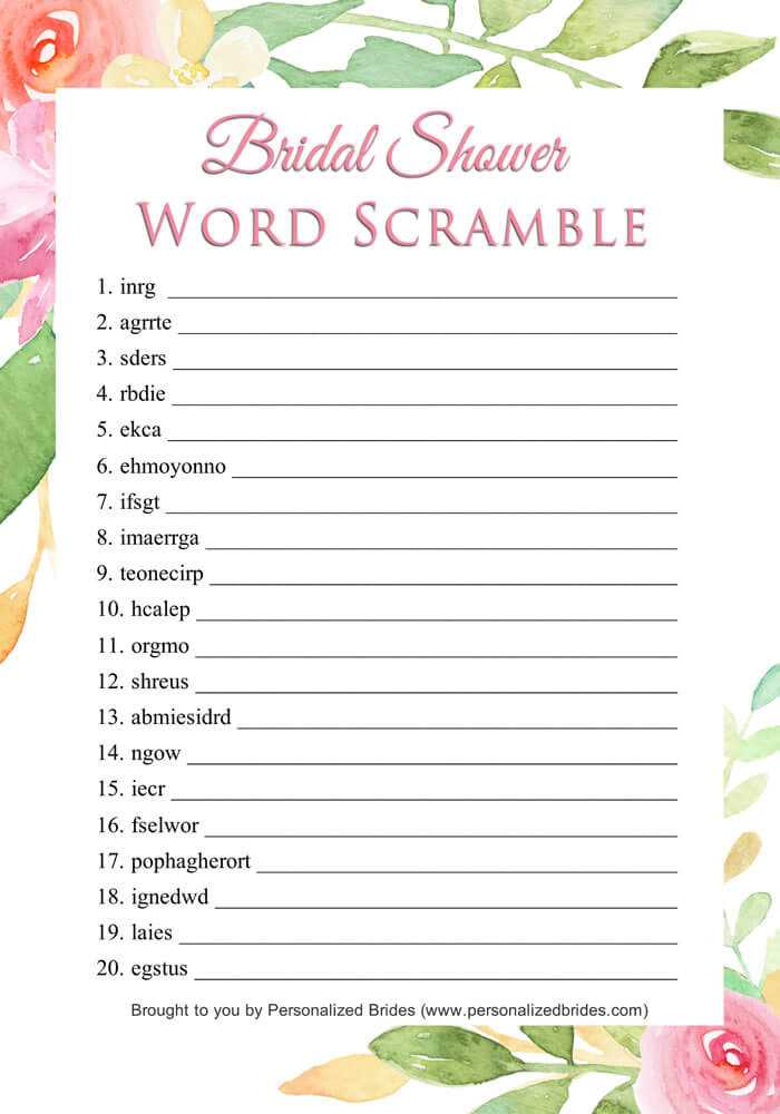 wedding shower printables