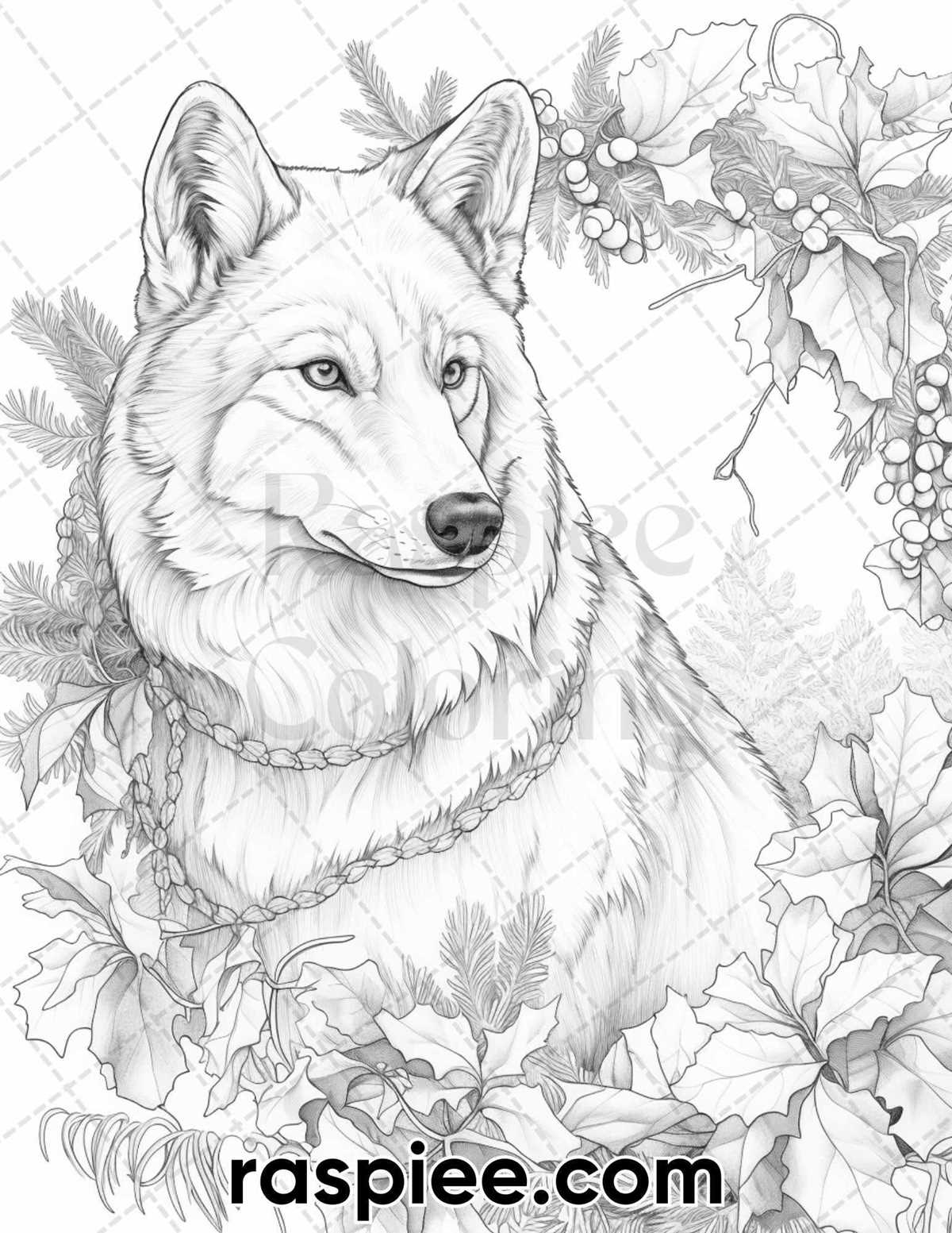 wolf colouring pages printable