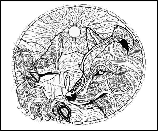 wolf colouring pages printable