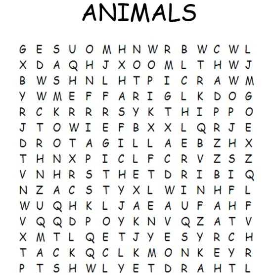 word search for 6th graders printable