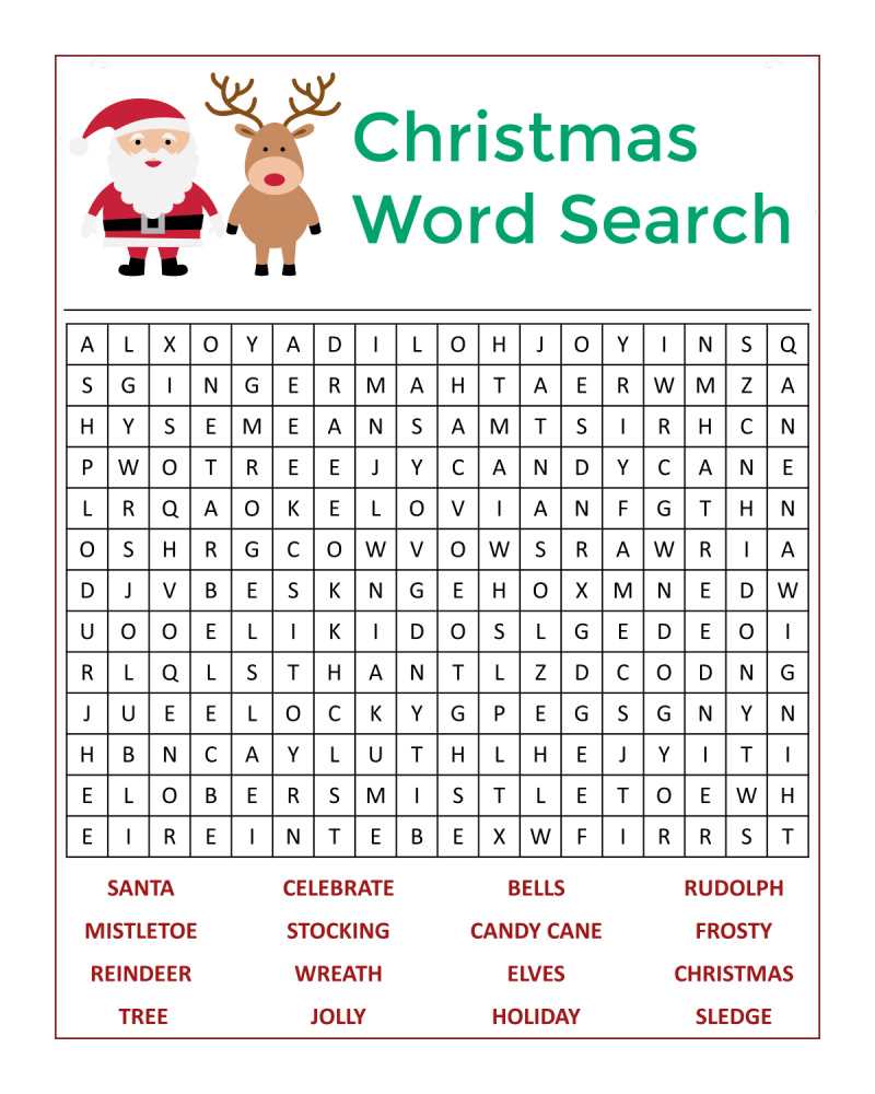 word search printable holiday