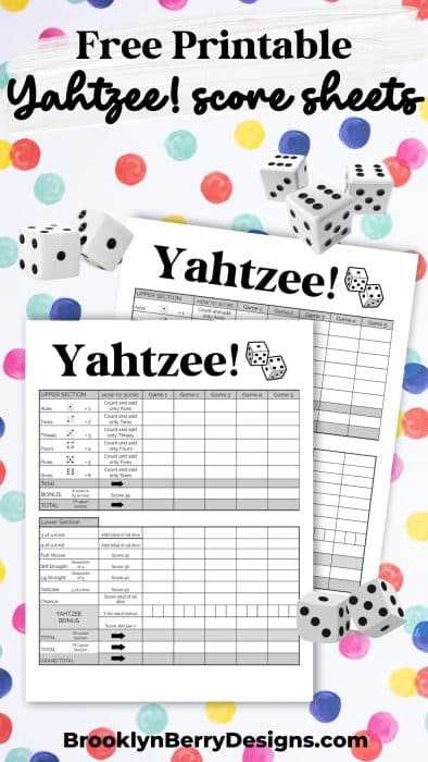 yahtzee score card printable free yahtzee score card printable free