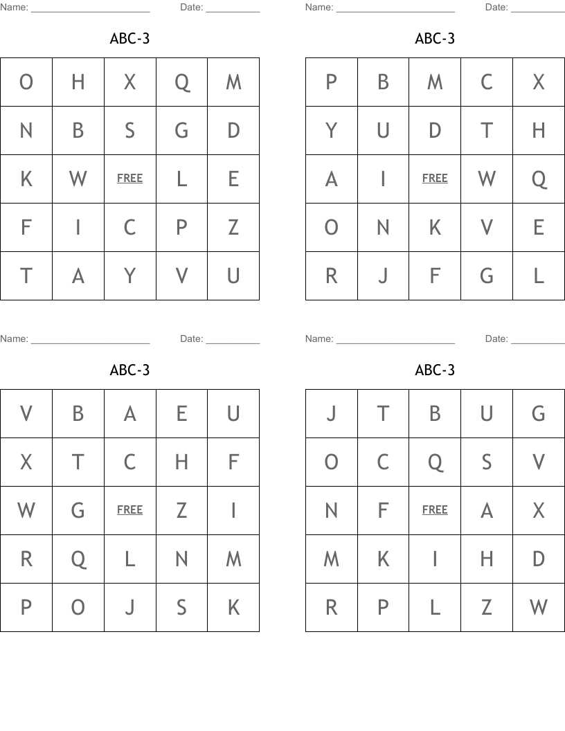 abc bingo printable abc bingo printable