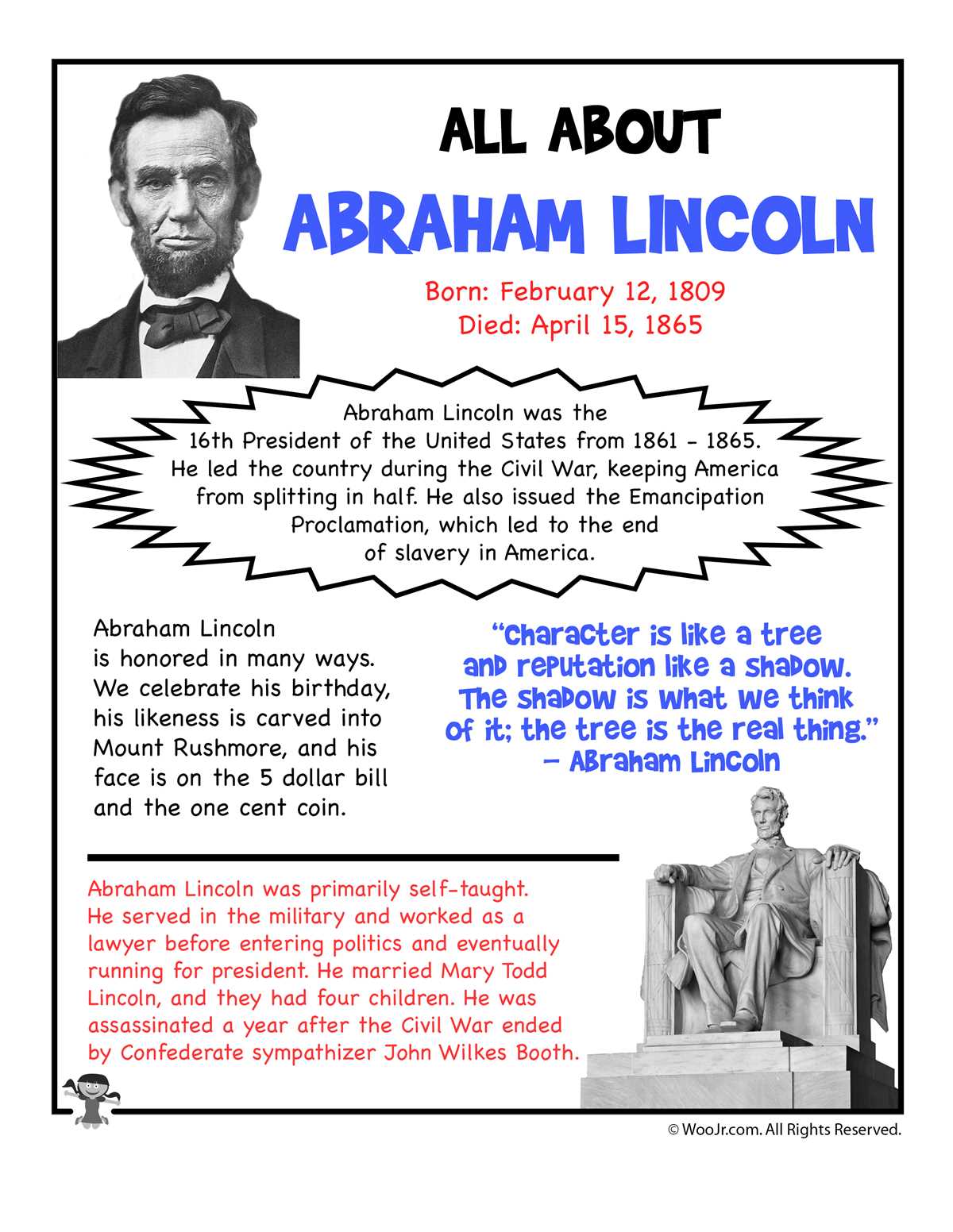 abraham lincoln pictures printable