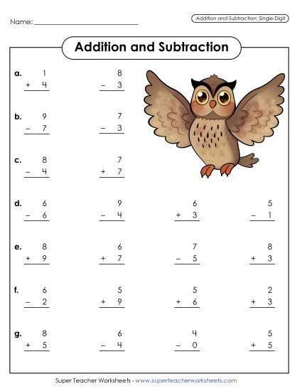 adding and subtracting worksheets printable