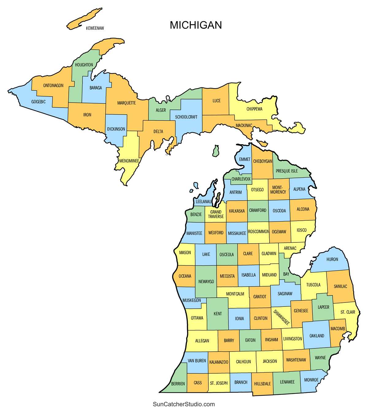 printable map of michigan printable map of michigan