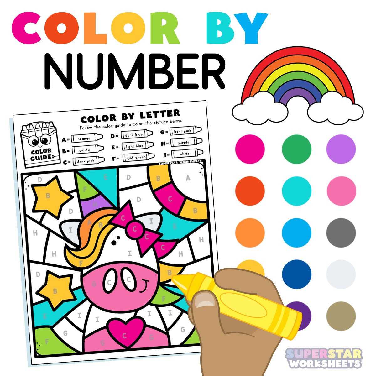 color by number kids printable