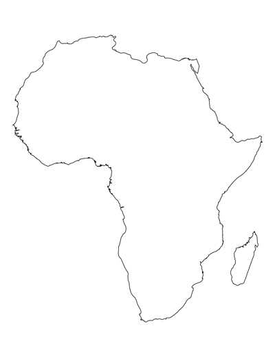 africa blank map printable