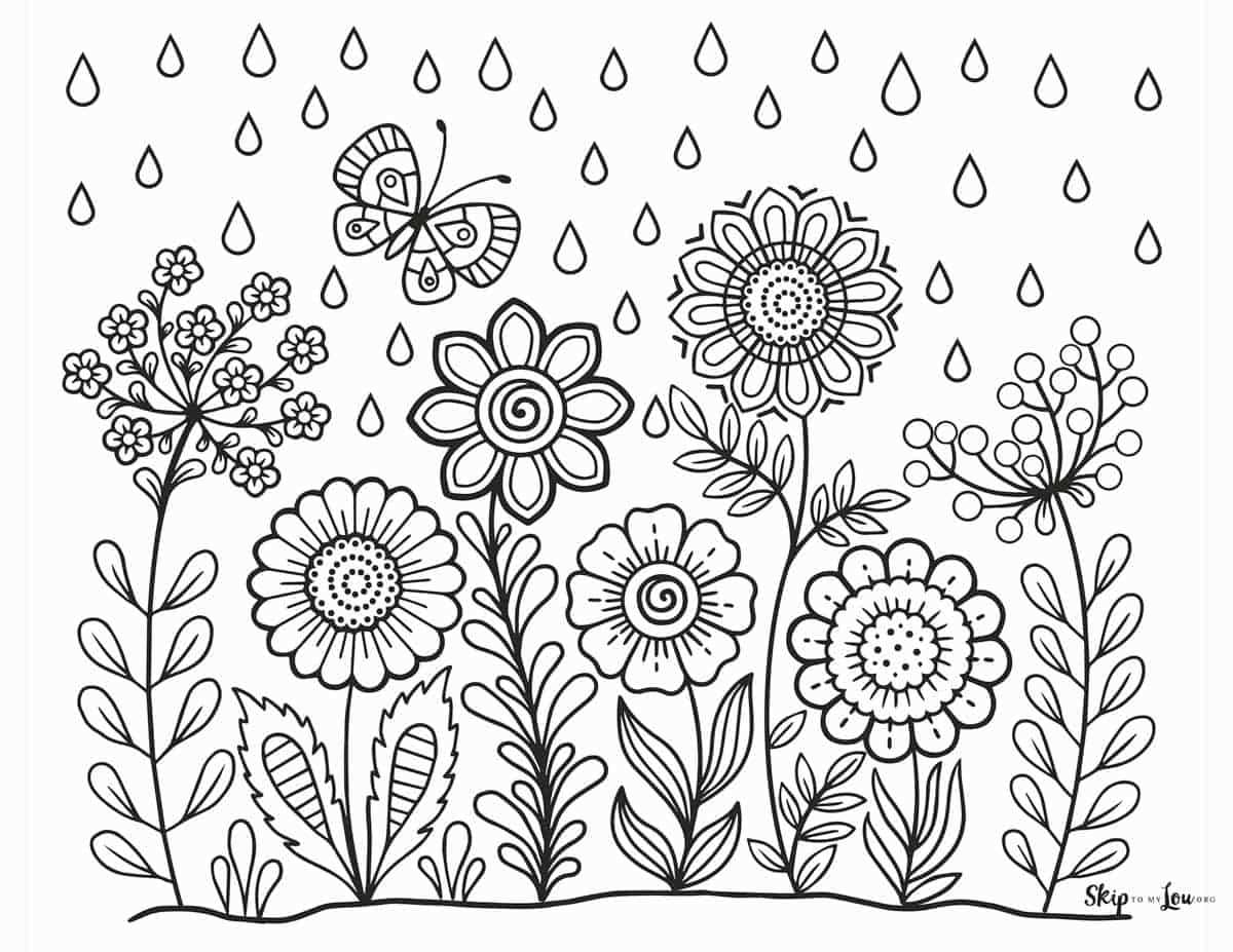 coloring pages flowers printable free
