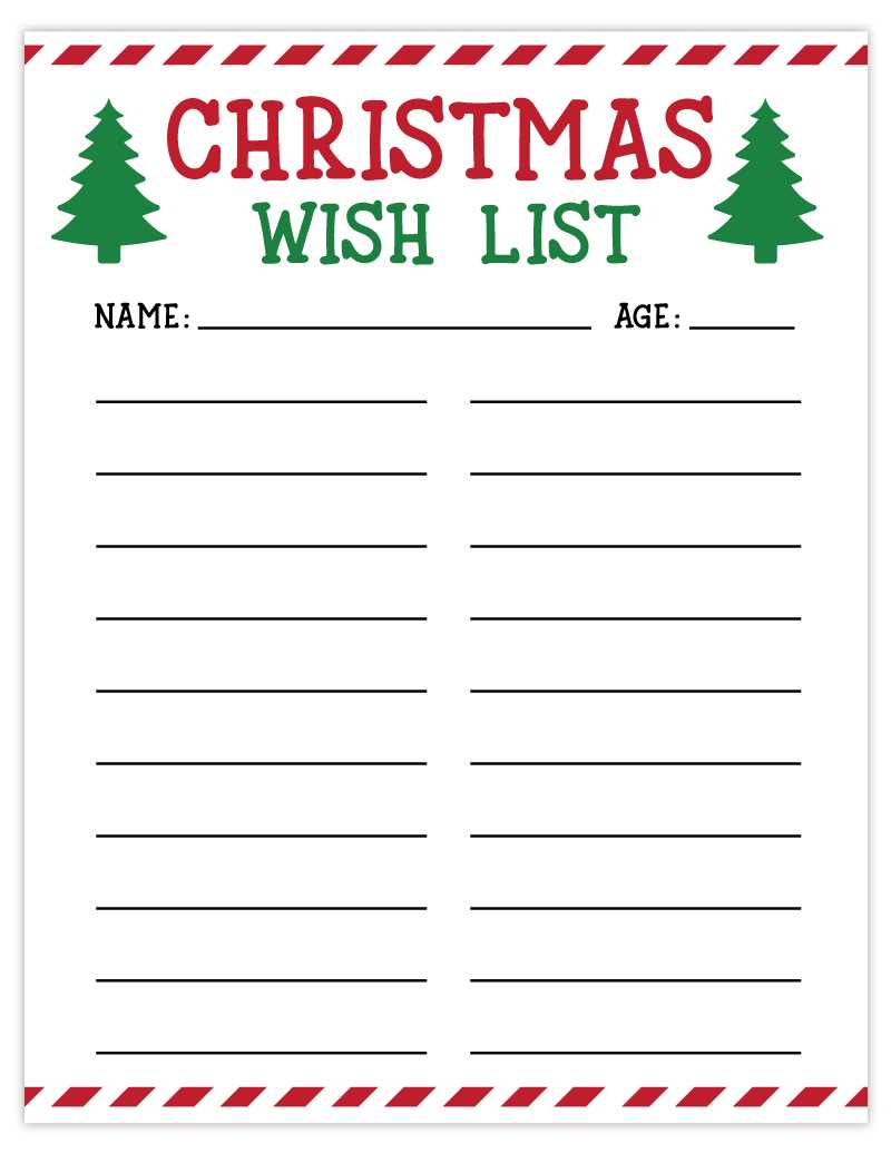 free printable christmas wish list for adults