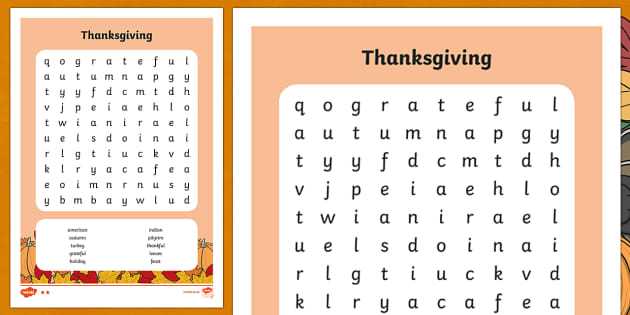 thanksgiving word search puzzles printable