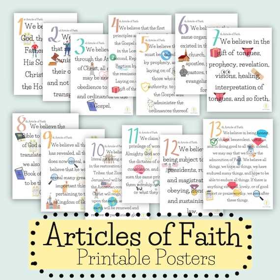 articles of faith printable articles of faith printable