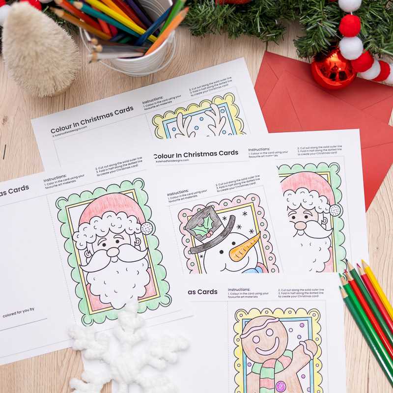 free printable christmas cards to color